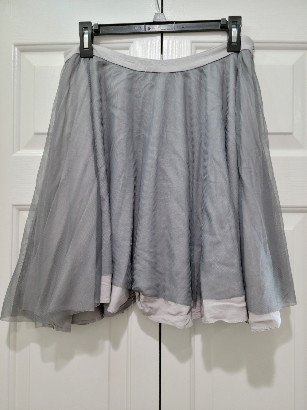 Light Gray Layered Tulle Skirt